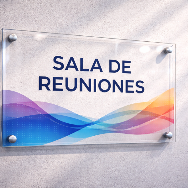 Adhesivo Impreso Emplacado en Acrílico de 2mm