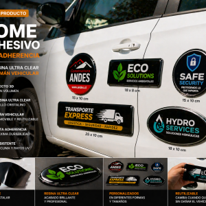 Dome Sticker 3D Imán Vehicular – Logo Premium Removible Auto