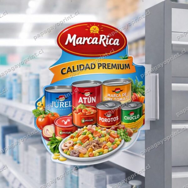 Stopper Publicidad Góndola – Emplacado Sintra 3mm