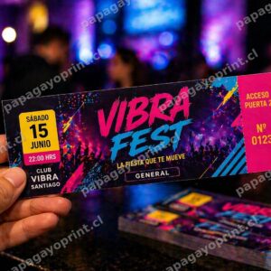Entradas para Evento Básicas 15×5 cm – Desde 100 Unidades Tirada Flexible