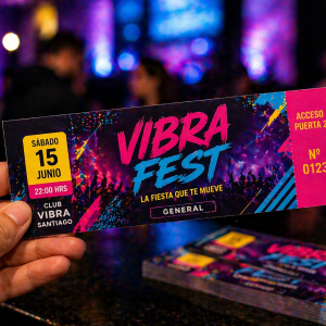 Entradas para Evento Básicas 15×5 cm – Desde 100 Unidades Tirada Flexible