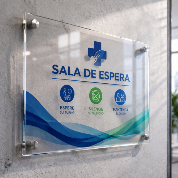 Adhesivo Impreso Emplacado en Acrílico de 2mm