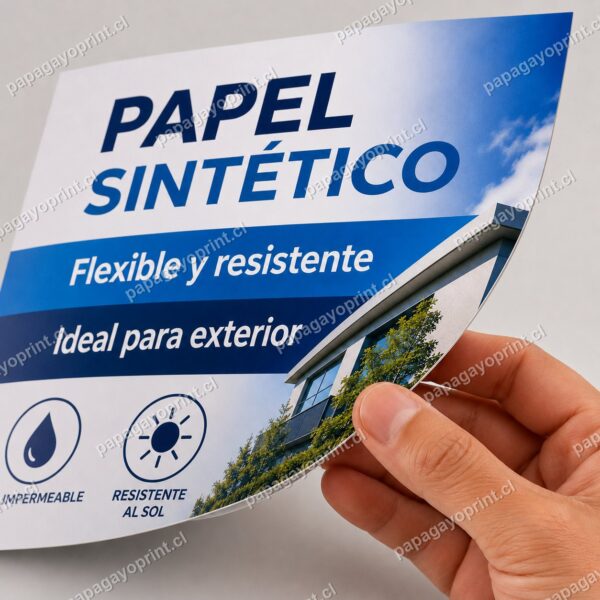 Papel sintético flexible e impermeable para afiches de exterior