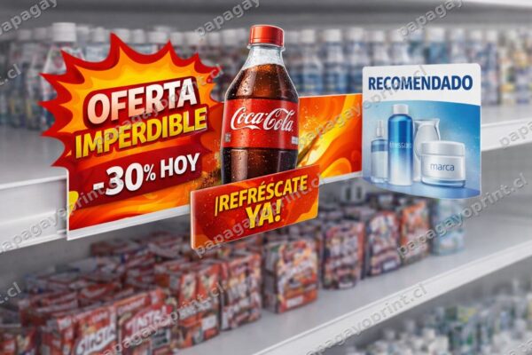 Stopper Publicidad Góndola – Emplacado Sintra 3mm