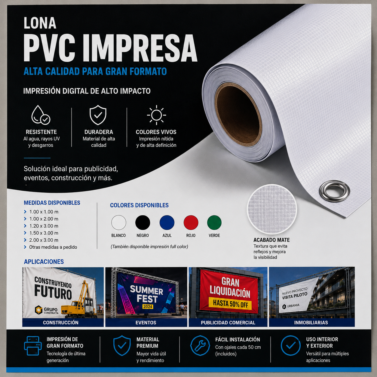 Pasacalle Publicitario – Tela PVC 13 oz