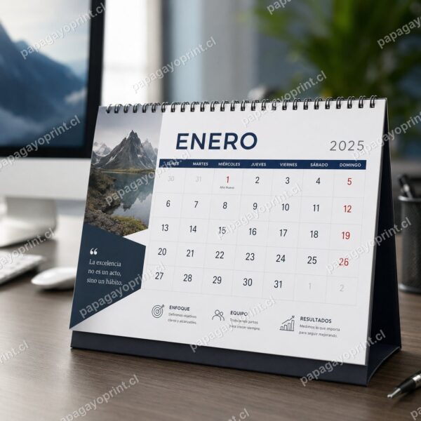 Calendario de escritorio corporativo en oficina - Papagayoprint