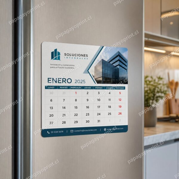 Calendario mini con imán en refrigerador - Papagayoprint