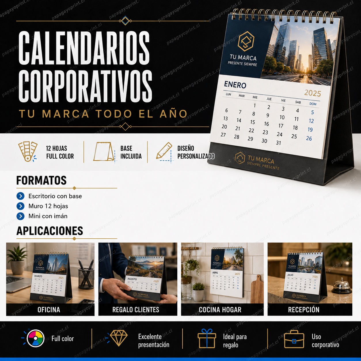 Calendarios corporativos personalizados - Papagayoprint