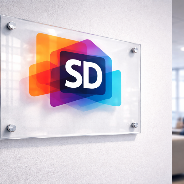 Adhesivo Impreso Emplacado en Acrílico de 3mm