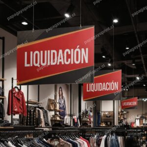 Colgantes publicitarios de liquidación en tienda - Papagayoprint