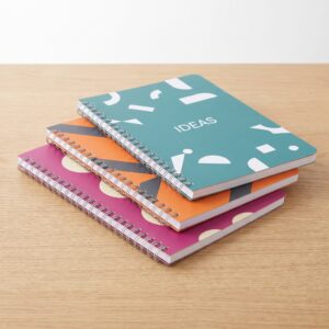 Set de cuadernos personalizados tapa blanda con disenos corporativos de marca - Papagayoprint Chile