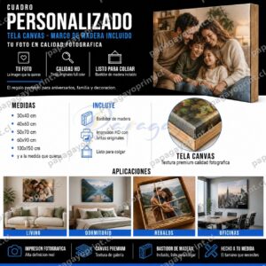 Cuadro Personalizado en Tela Canvas – Marco de Madera o Metálico
