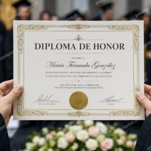 Diploma impreso en ceremonia de graduación - Papagayoprint