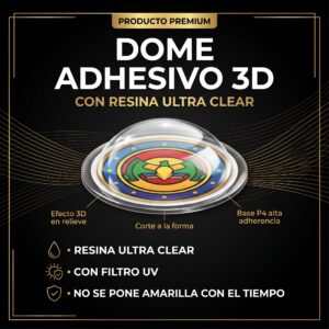 Dome Adhesivo 3D con Resina Ultra Clear Premium