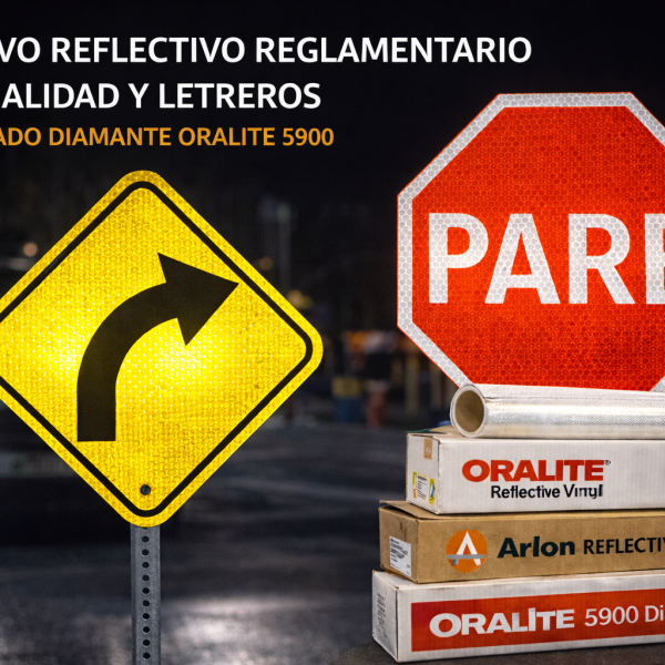 Adhesivo Reflectivo Reglamentario Vialidad y Minería - Oralite 5900 Grado Diamante