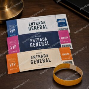 Entradas con talón desprendible y pulsera de acceso - Papagayoprint