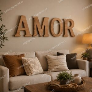 Letras de madera MDF corpóreas decorativas en hogar - Papagayoprint