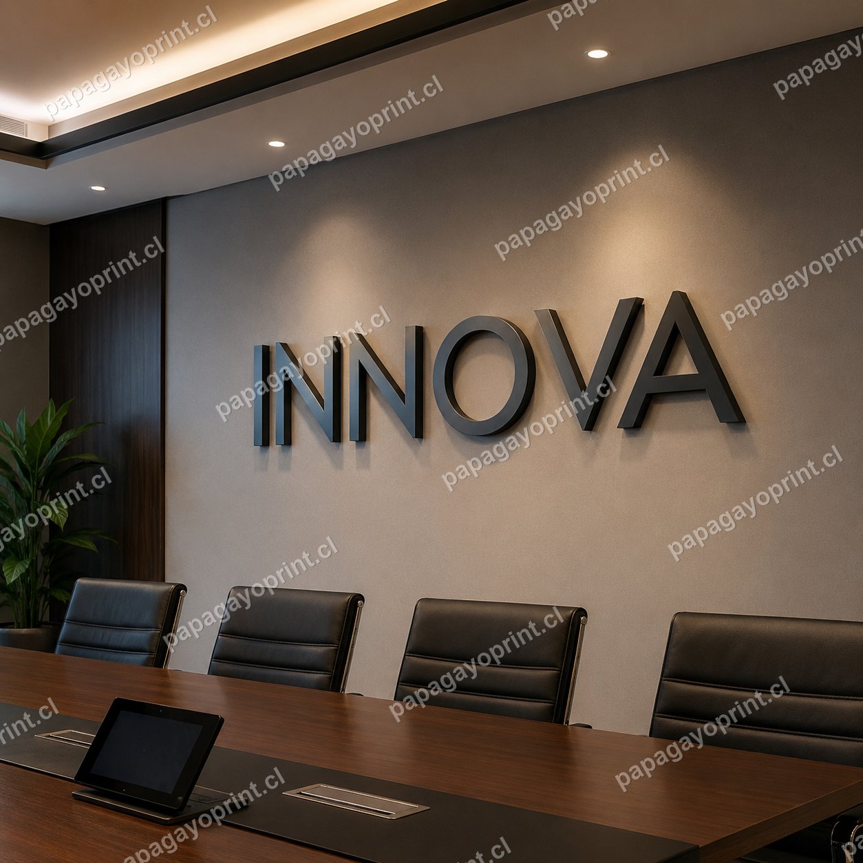 Letras volumétricas corpóreas en muro de oficina - Papagayoprint