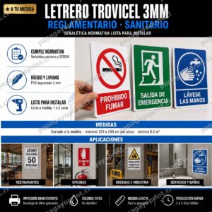 Letrero Sanitario Reglamentario SEREMI – PVC 3mm