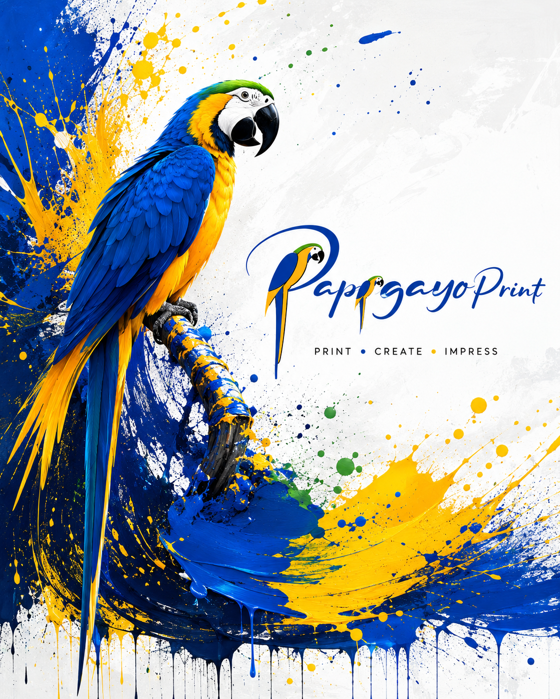 Papagayoprint · loro splash imprenta industrial Santiago Chile