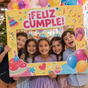Marco para selfie en cumpleaños infantil - Papagayoprint