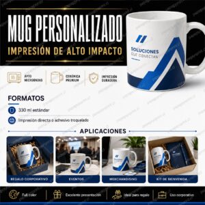 Tazas Personalizadas Adhesivo Troquelado – Branding Rotativo