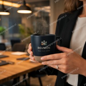 Mug personalizado en reunión de oficina - Papagayoprint
