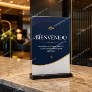 Parante mesón display de bienvenida en hotel - Papagayoprint