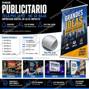 Pendón Publicitario PVC 13 oz – 100×200 cm