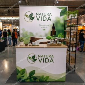 Stand publicitario impreso en feria de emprendedores - Papagayoprint