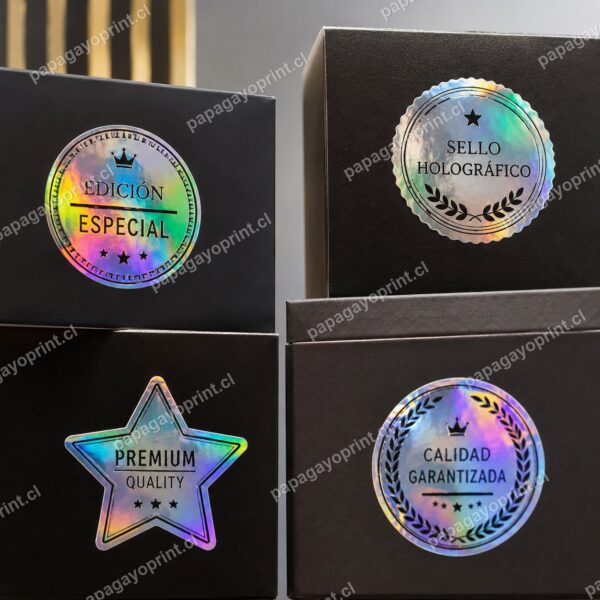 Stickers cromados y holográficos en packaging - Papagayoprint