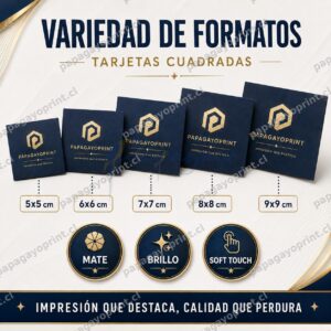 Tarjetas de Presentación Cuadradas (5×5 a 9×9 cm)