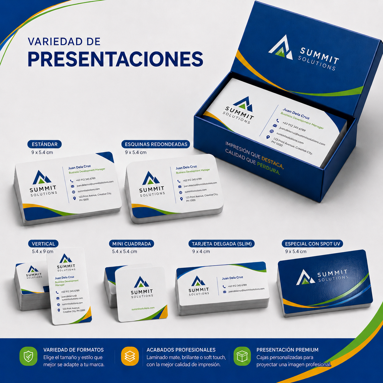 Tarjetas de Presentación Estándar 9×5,5 cm
