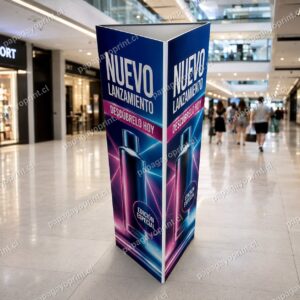 Tótem Publicitario de 3 Caras en Foam