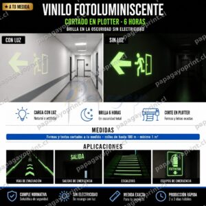 Vinilo Fotoluminiscente Cortado en Plotter 6 hrs